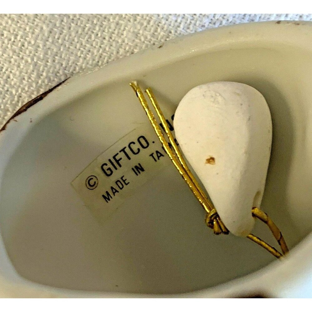 Vintage Giftco Porcelian Smiling Puppy Hanging Bell Christmas Ornament - Picture 8 of 8